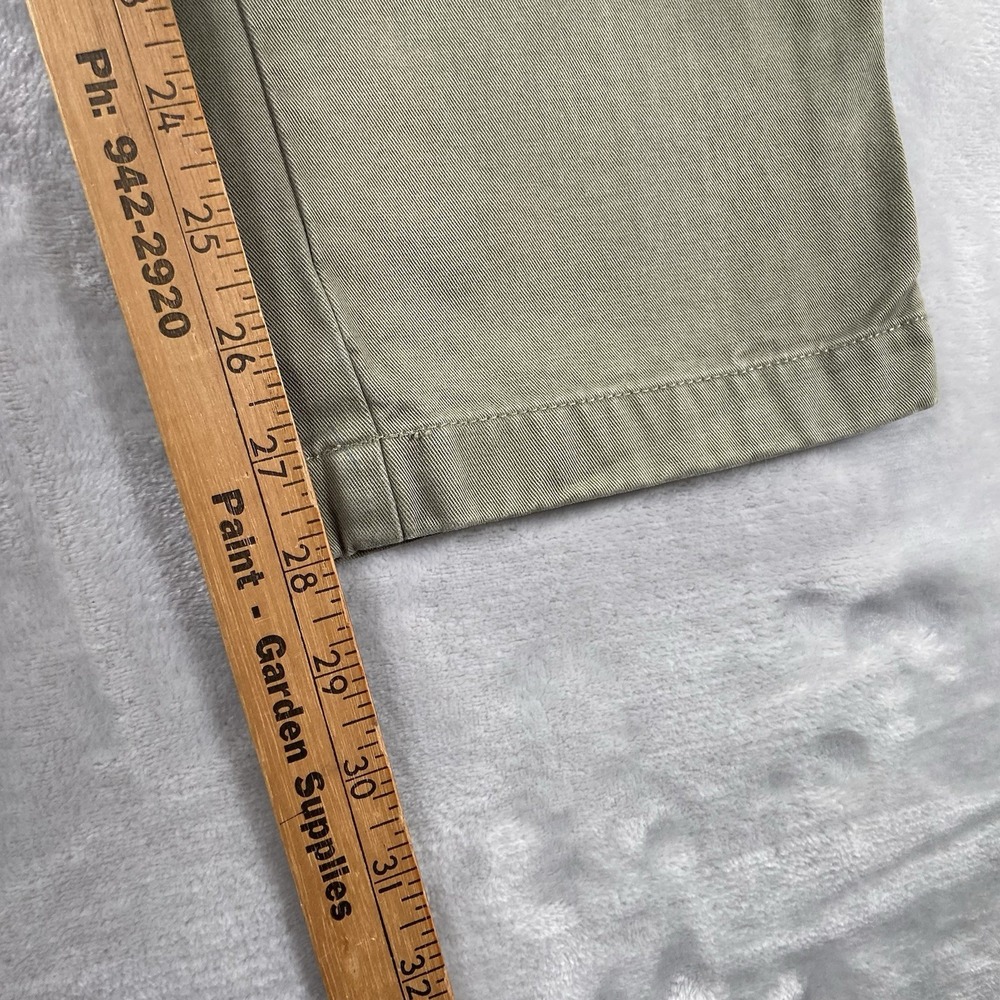 Peter Manning Pants men's 35x28 Chino Classic Fit Green Flat Front Casual Cotton - Picture 9 of 13